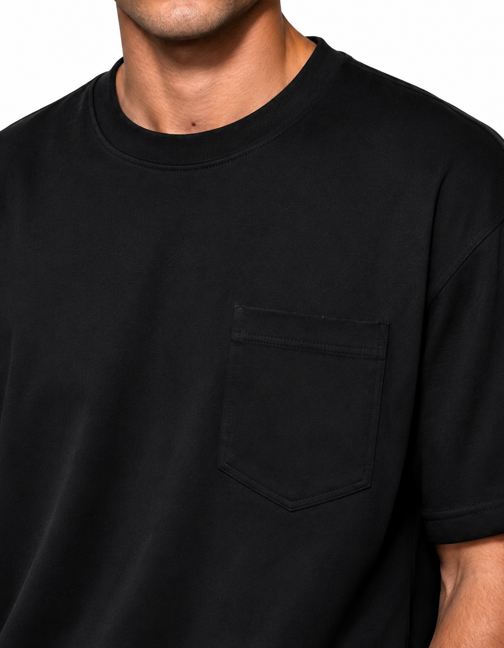 Plain Pocket T-shirt / Black