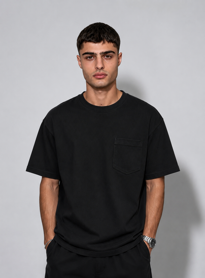 Plain Pocket T-shirt / Black