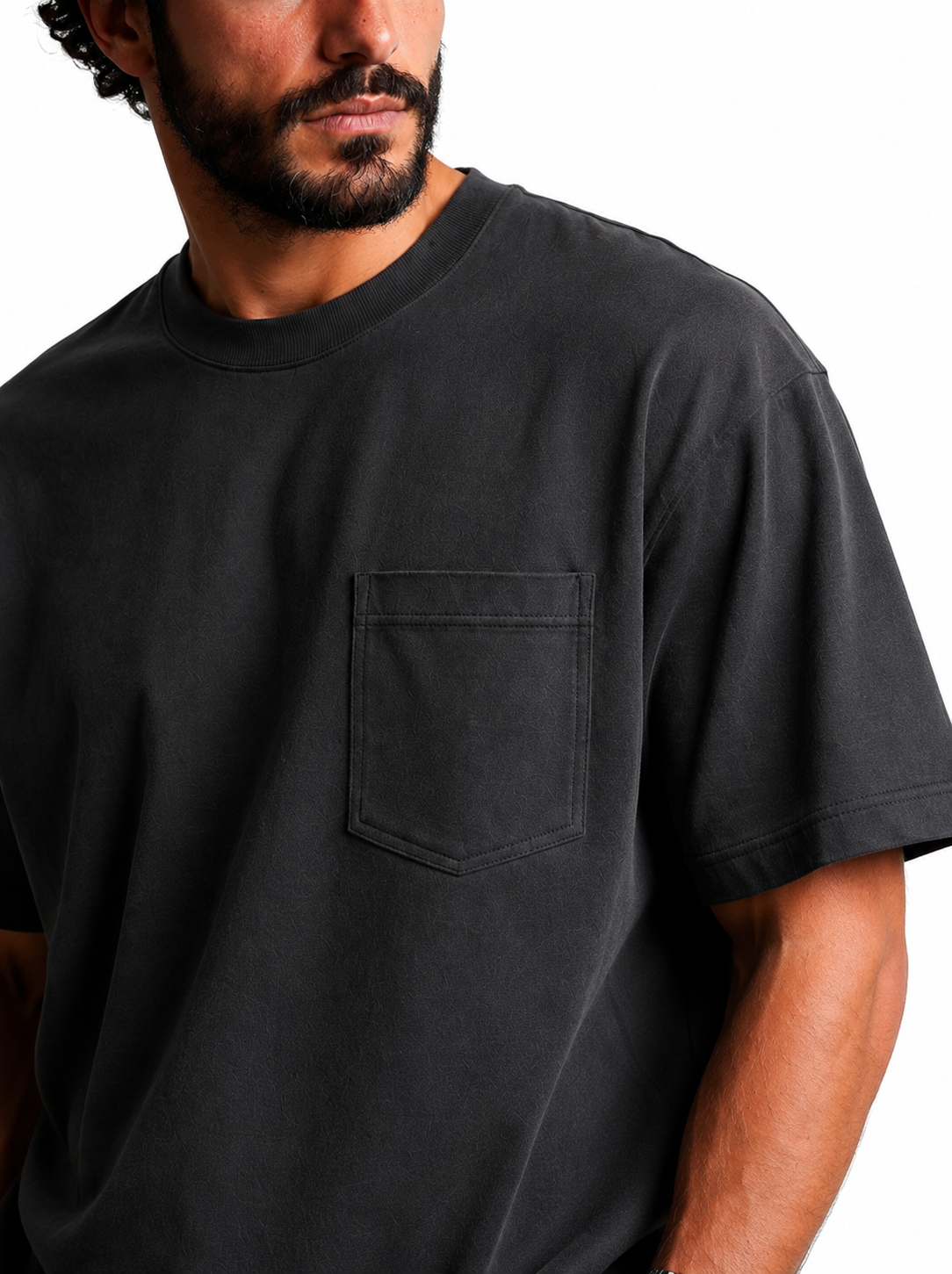 Plain Pocket T-shirt / Steel gray