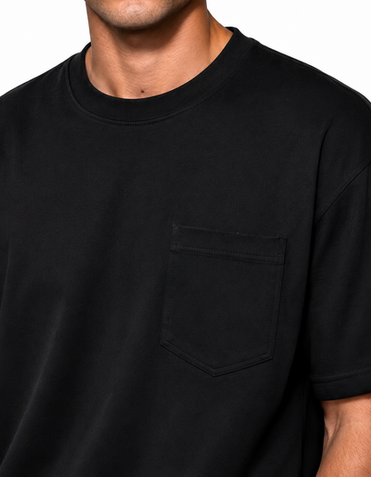 Plain Pocket T-shirt / Black
