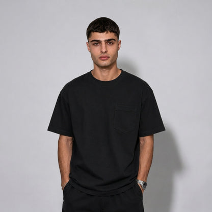 Plain Pocket T-shirt / Black