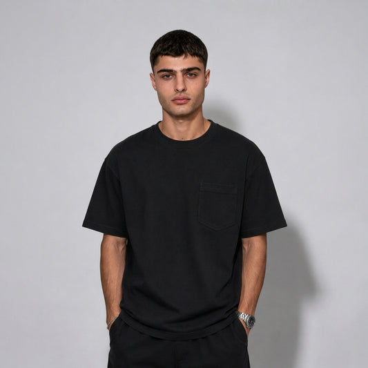Plain Pocket T-shirt / Black