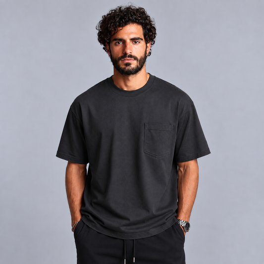 Plain Pocket T-shirt / Steel gray