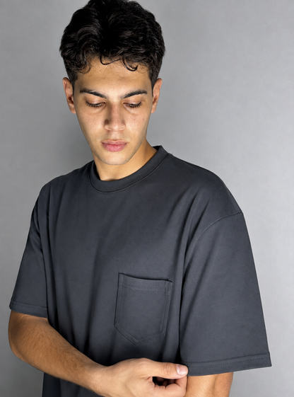 Plain Pocket T-shirt / Steel gray