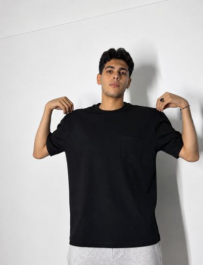 Plain Pocket T-shirt / Black